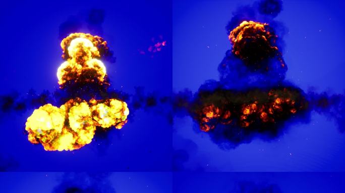 大型爆炸H_（4k_合成可以抠蓝处理）