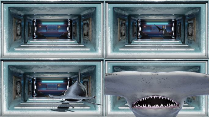 裸眼3d冲屏4K室内鲨鱼#02