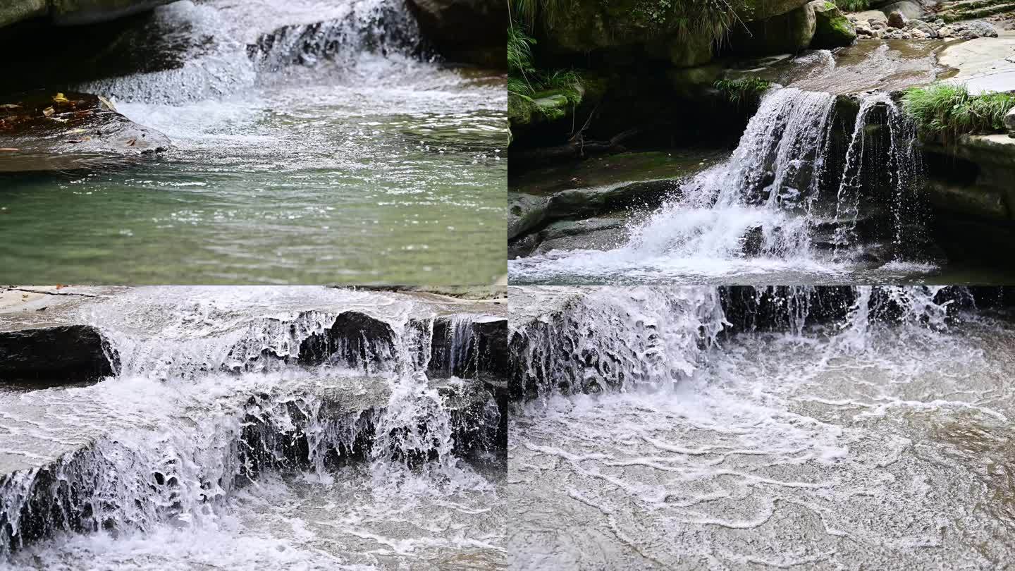 大自然唯美清澈溪水瀑布