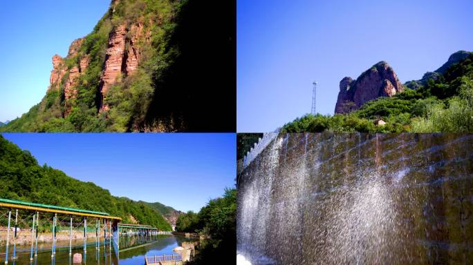 紫金山 青山绿水  潺潺流水 瀑布水流