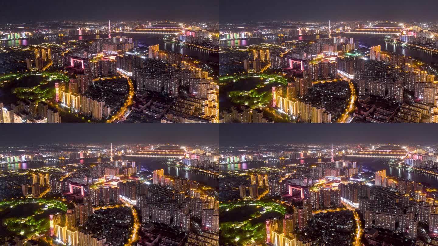 4K航拍延时临沂城市风景视频