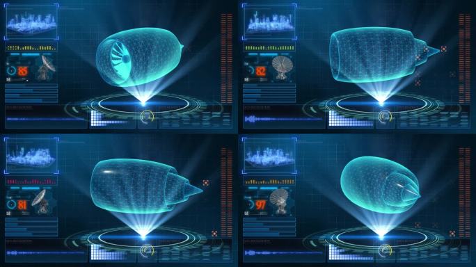 HUD科技界面飞机发动机展示素材