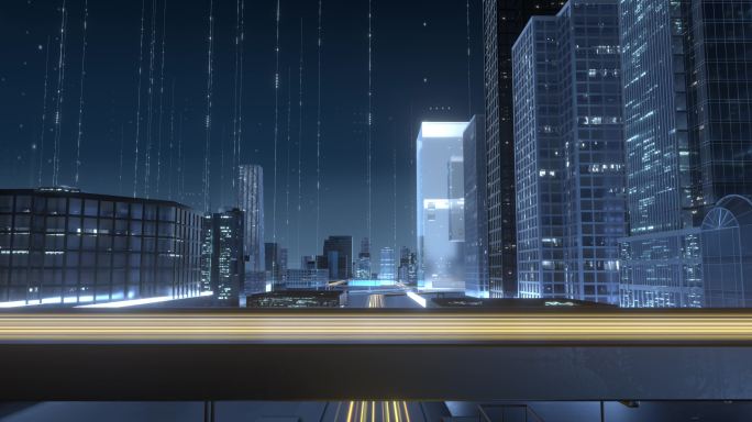 科技城市生长 白天到晚上