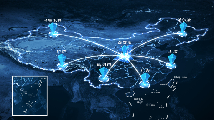 陕西西安科技地图辐射全国