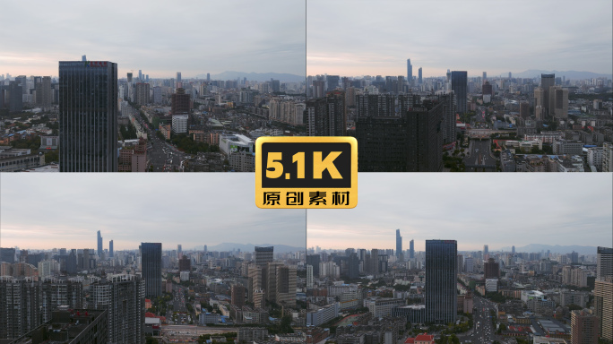 5K-昆明大景日出航拍，昆明北京路航拍
