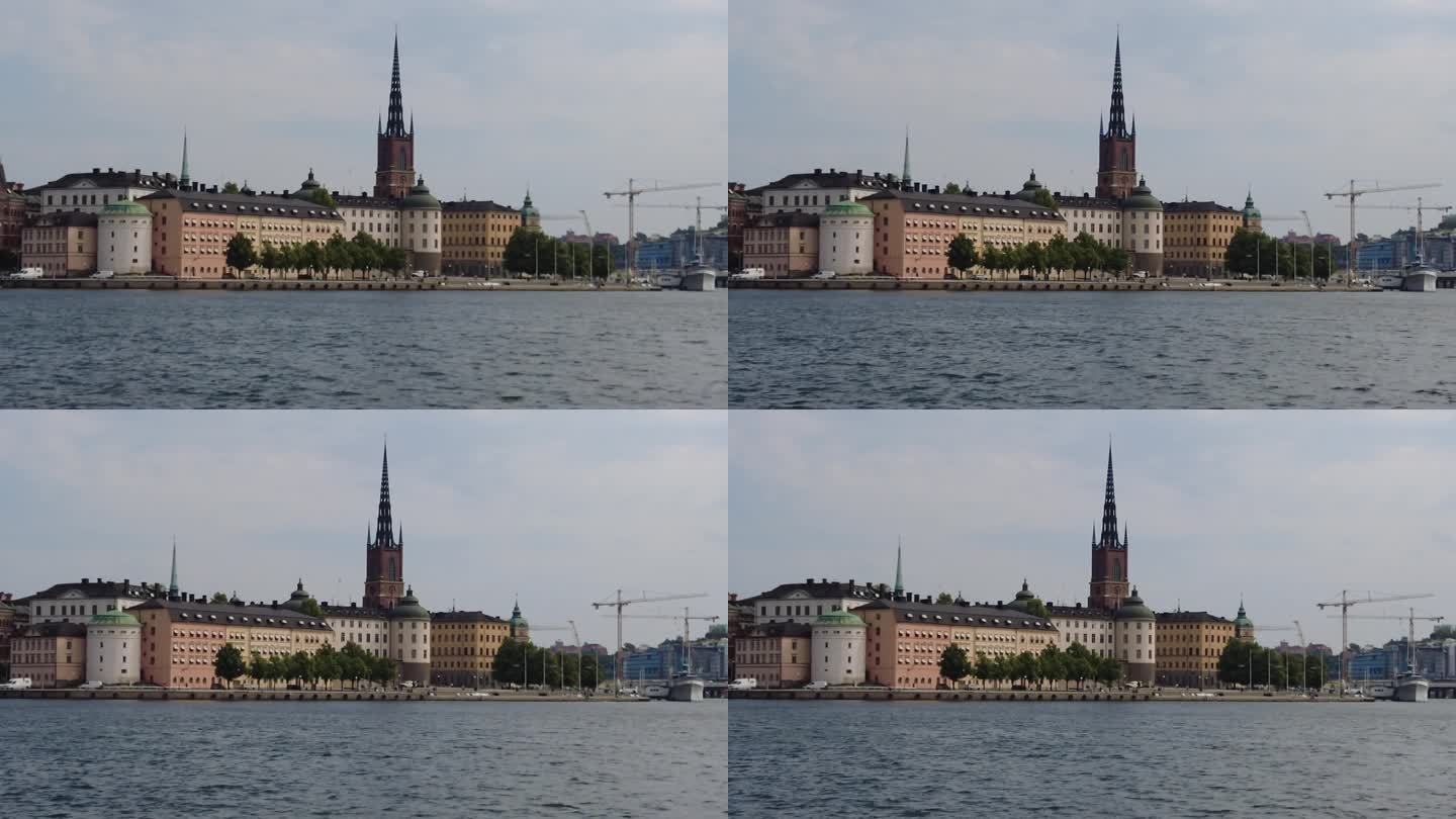 瑞典首都斯德哥尔摩城市与梅拉伦湖风光
