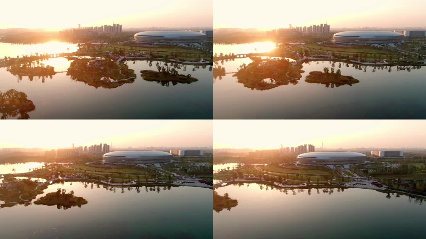 东安湖体育公园（世界大运公园）日落航拍