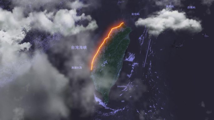 中国台湾省地形图地图AE模板