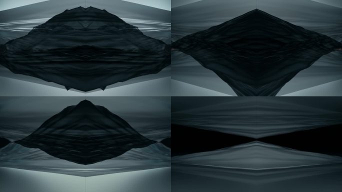 【4K时尚背景】抽象银灰暗影艺术空间流动