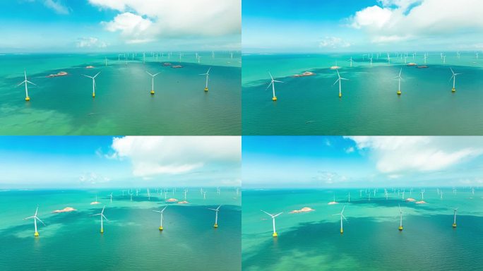 海岛风力发电 新能源延时拍摄