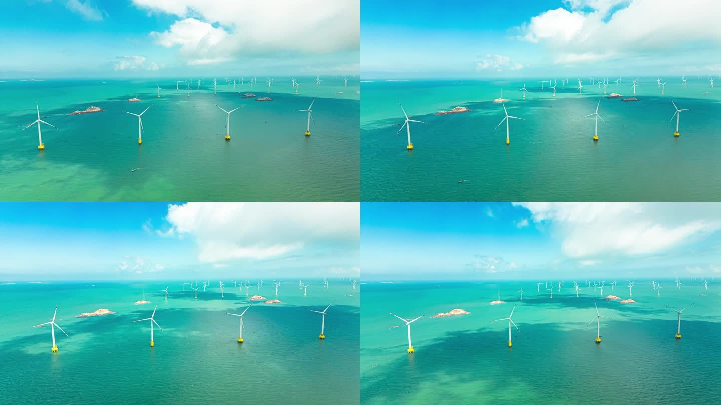 海岛风力发电 新能源延时拍摄