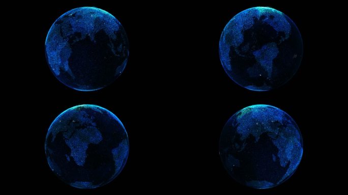 4K透明通道粒子全息地球素材