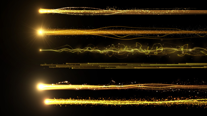 4K金色粒子路径光线合集源文件模板