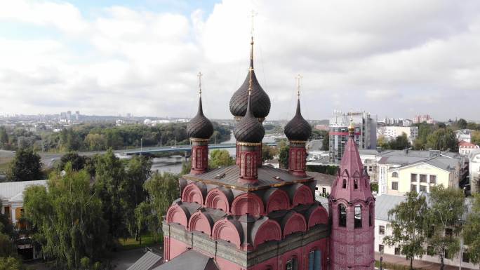 俄罗斯叶卡捷琳堡东正教堂航拍