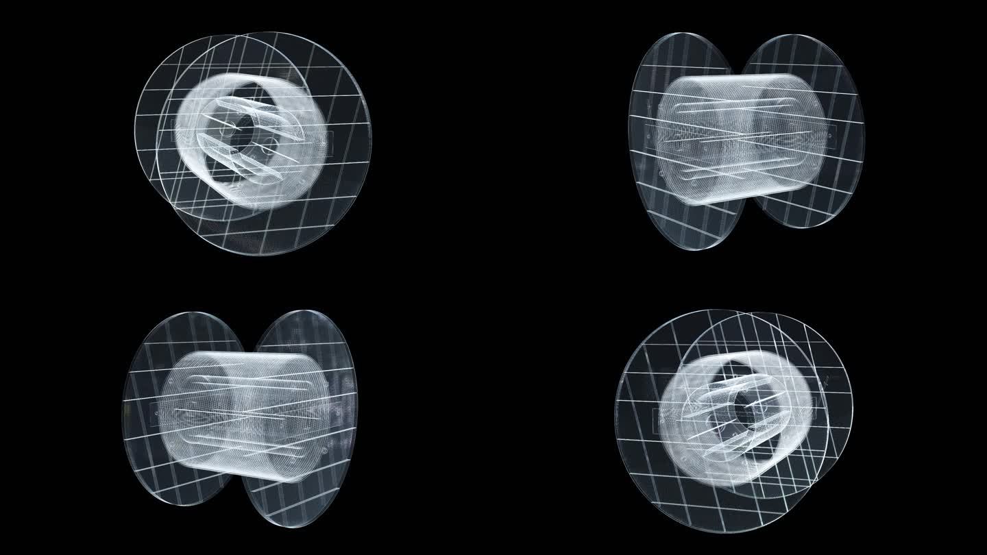 全息透明电缆盘三维素材带通道