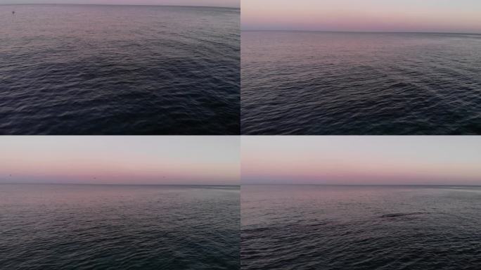 俄罗斯敖德萨黑海海边日落
