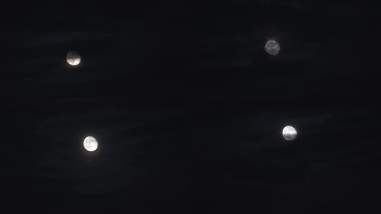 月亮从云层中升起延时