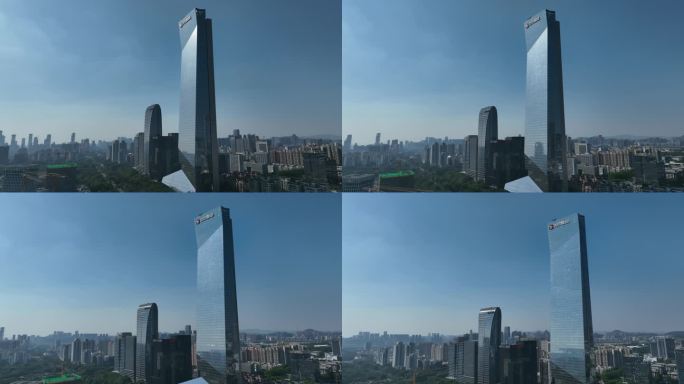 【正版原创】汉京大厦晴天逆光环绕航拍