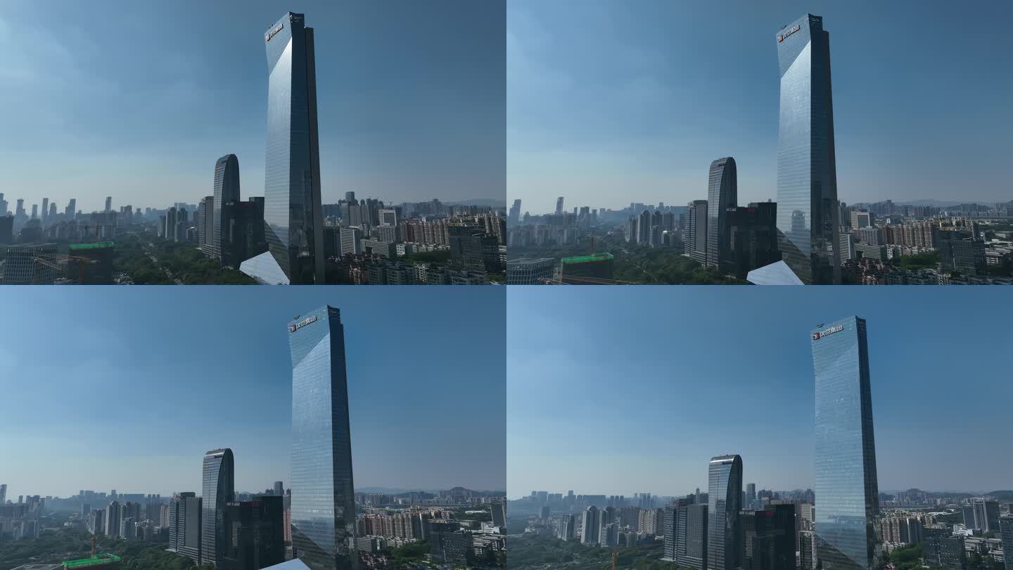 【正版原创】汉京大厦晴天逆光环绕航拍