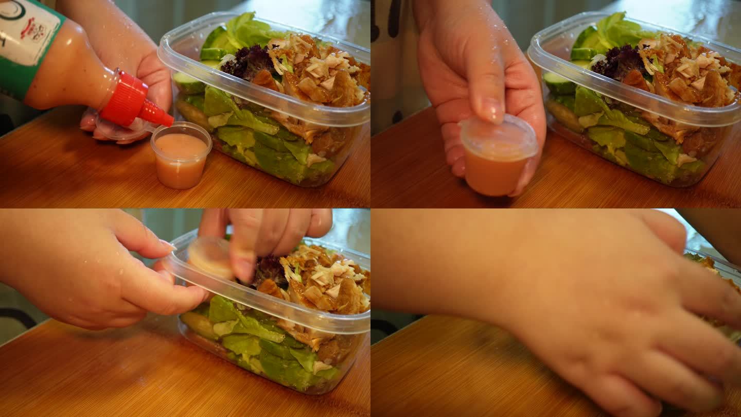 快餐盒制作健身沙拉轻食沙拉