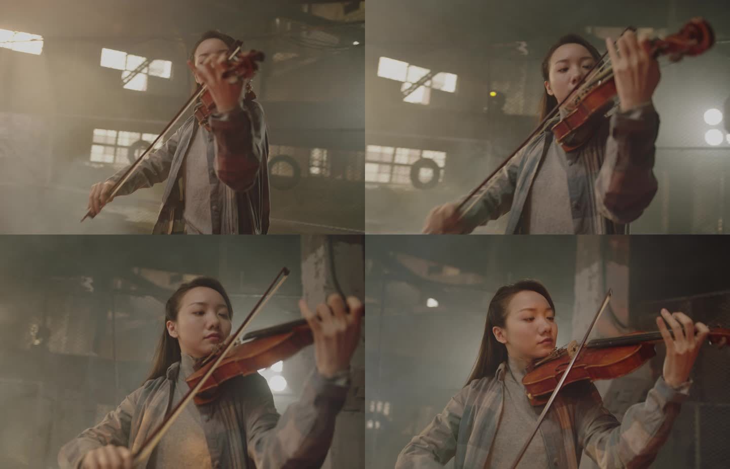 女子拉小提琴