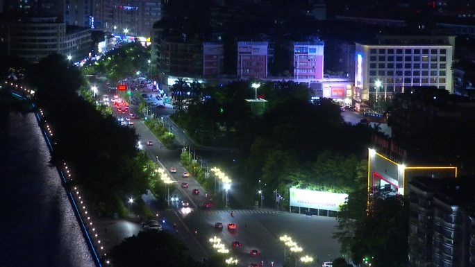 城市夜晚车流万家灯火夜景视频素材