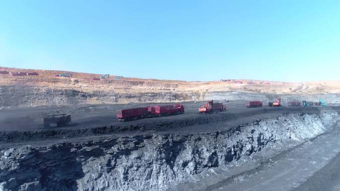 煤炭开采 露天煤矿 绿色矿山视频