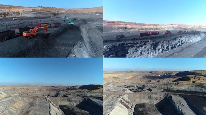 煤炭开采 露天煤矿 绿色矿山视频