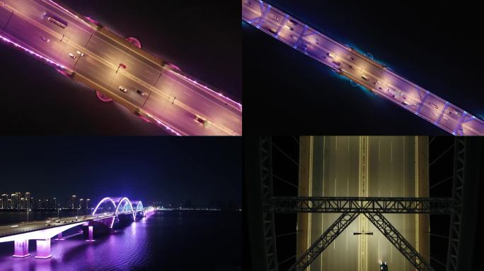南昌生米大桥夜景航拍