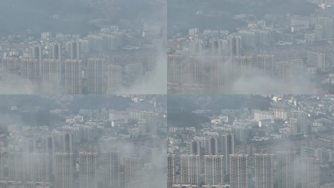 云雾环绕的县城