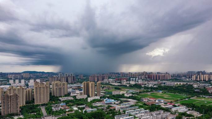 4K武汉城市雨云