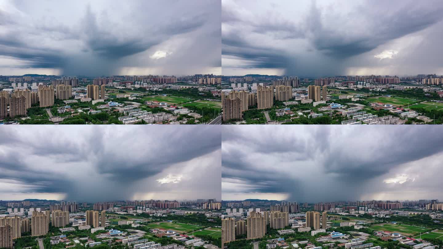 4K武汉城市雨云