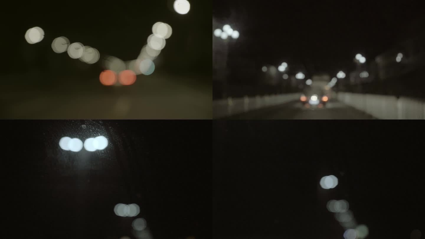 夜晚城市路灯