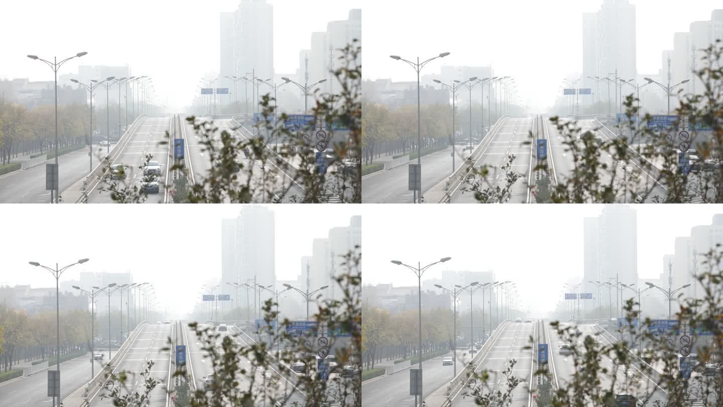 雾霾天气下的城市交通