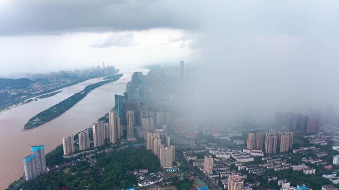 4k长沙橘子洲头暴雨来袭