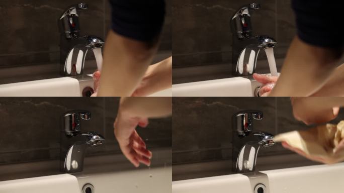 爱护卫生消毒洗手升格慢动作