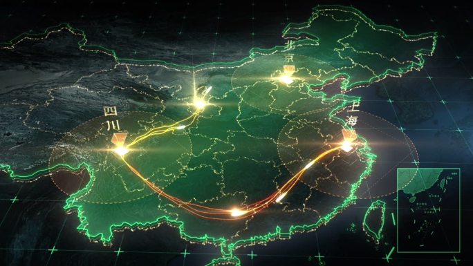 科技中国区位线路地图