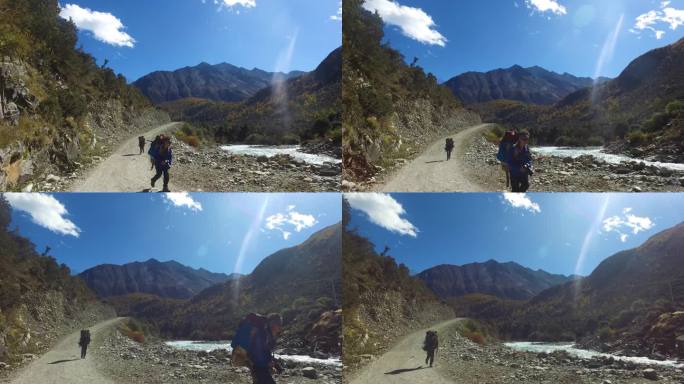 登山装冲锋衣旅行峡谷徒步峡谷男子徒步旅行