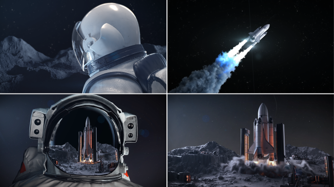 宇航员 航天 飞船 火箭 未来感素材