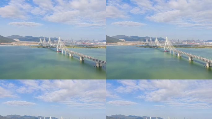 珠海洪鹤大桥环绕航拍