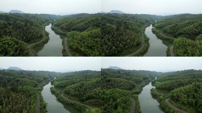 无人机航拍森林湖泊赤水竹海4K素材