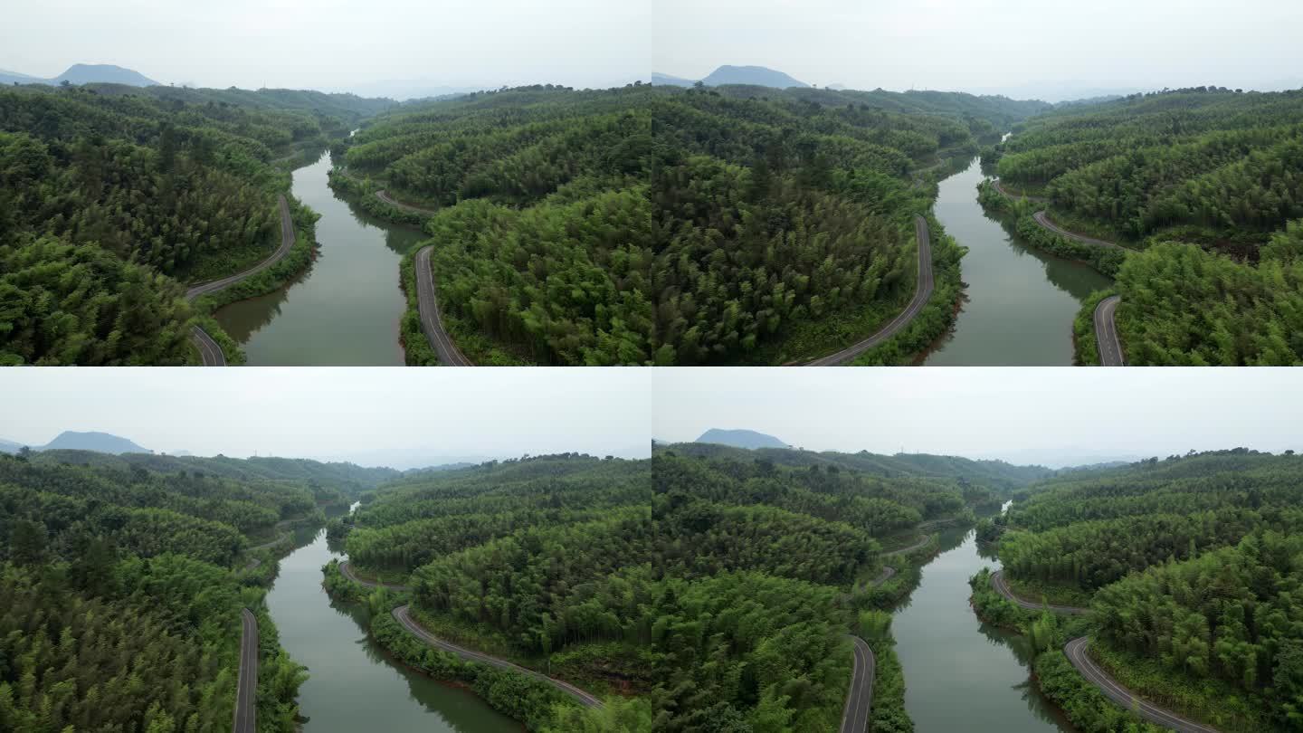 无人机航拍森林湖泊赤水竹海4K素材