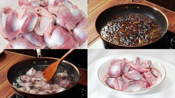 传统卤味卤鸡胗制作过程
