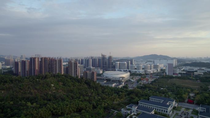 广州黄埔区开创大道萝岗黄埔区政府大全景