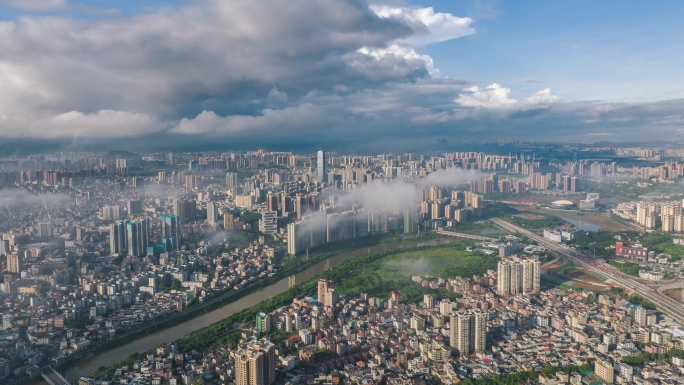 4K片头惠州惠阳淡水科技城市地产分屏航拍
