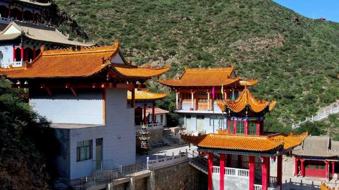 4K素材商用宁夏海原县天都山寺庙群