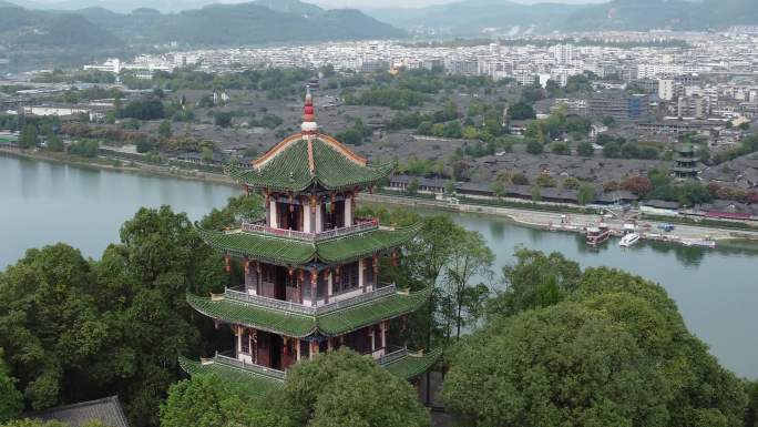 四川南充阆中市阆中南津关古镇白天航拍