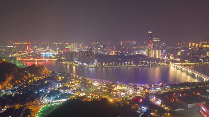 广西柳州夜景开灯