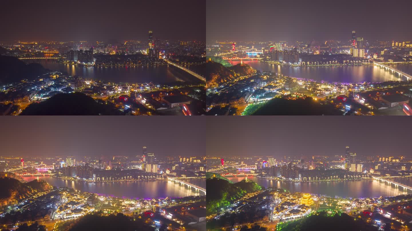 广西柳州夜景开灯