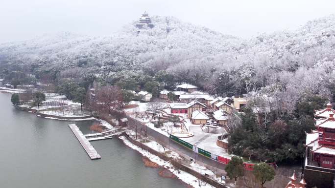 4k东湖楚天台冬季雪景
